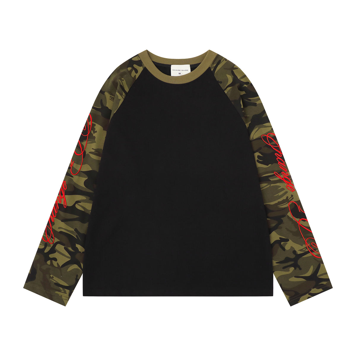 Embroidered Patchwork Long Sleeve T-Shirt
