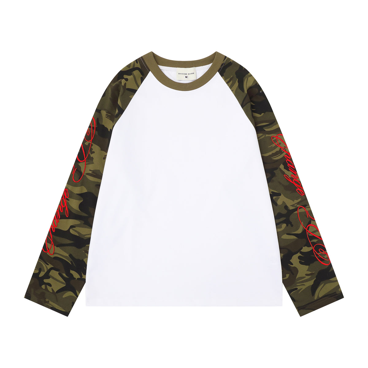 Embroidered Patchwork Long Sleeve T-Shirt