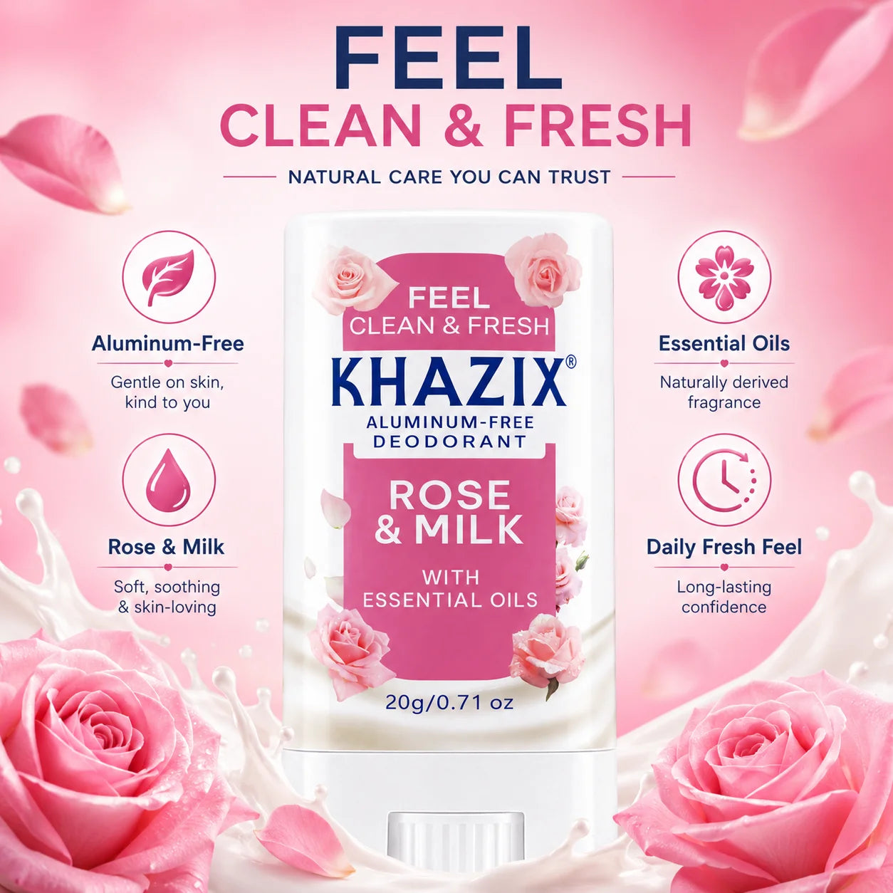 Underarm Deodorant Stick – Long-Lasting Freshness with Shea Butter & Essential Oils