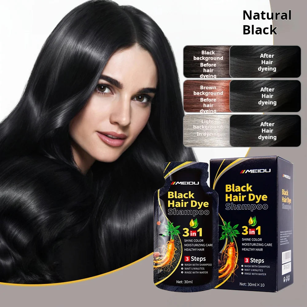 3-in-1 Instant Hair Colour Shampoo – Grey Coverage & Darkening Treatment