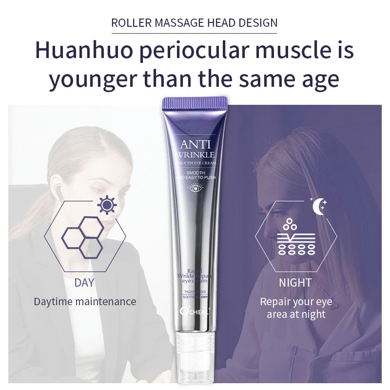Anti-Wrinkle Eye Cream – Hyaluronic Acid & Cooling Roller Applicator