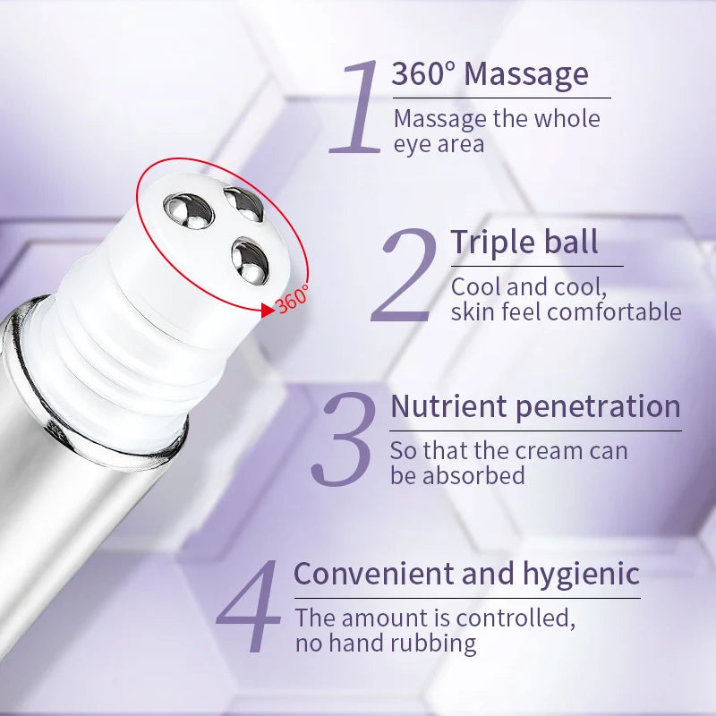 Anti-Wrinkle Eye Cream – Hyaluronic Acid & Cooling Roller Applicator