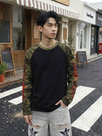 Embroidered Patchwork Long Sleeve T-Shirt